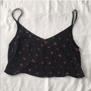 Forever 21 cherry and polka dot crop top
